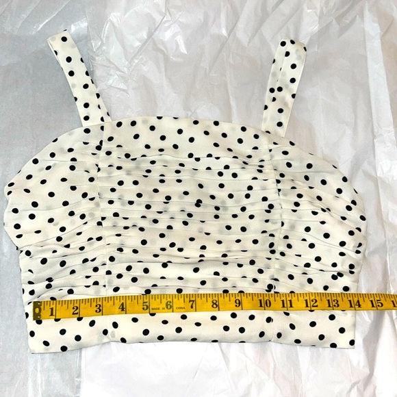 Express Black and White Polka Dot Crop Top size S - Picture 4 of 5